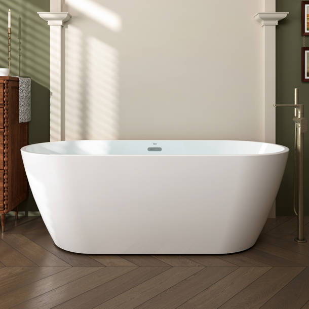 FerdY Bali 55.10'' x 28.00'' Freestanding Soaking Acrylic Bathtub Wayfair
